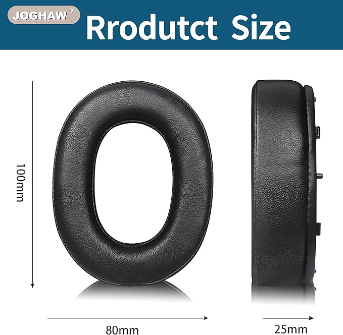 Replacement Ear Pads for Headphones - Compatible for Sony MDR-1000x/WH-1000xm2 | Premium Thickened Sheepskin Cushions with Soft Memory Foam for Comfort - Black