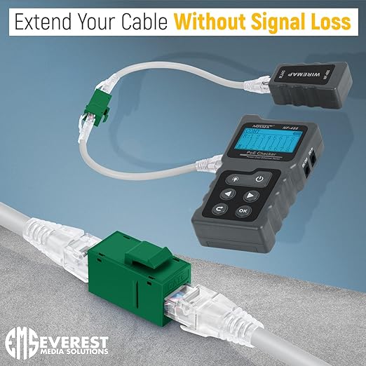 Everest RJ45 CAT6 Keystone Coupler in Green (12-Pack) - RJ45 Coupler - Cat6 Keystone Jacks