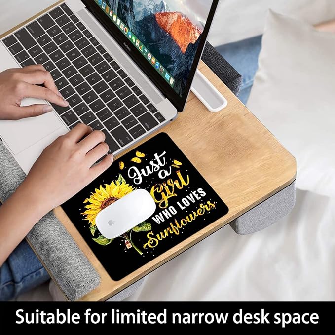 SHALYSONG Sunflower Girl Mouse Pad, Cute Aesthetic Small Laptop Mousepad