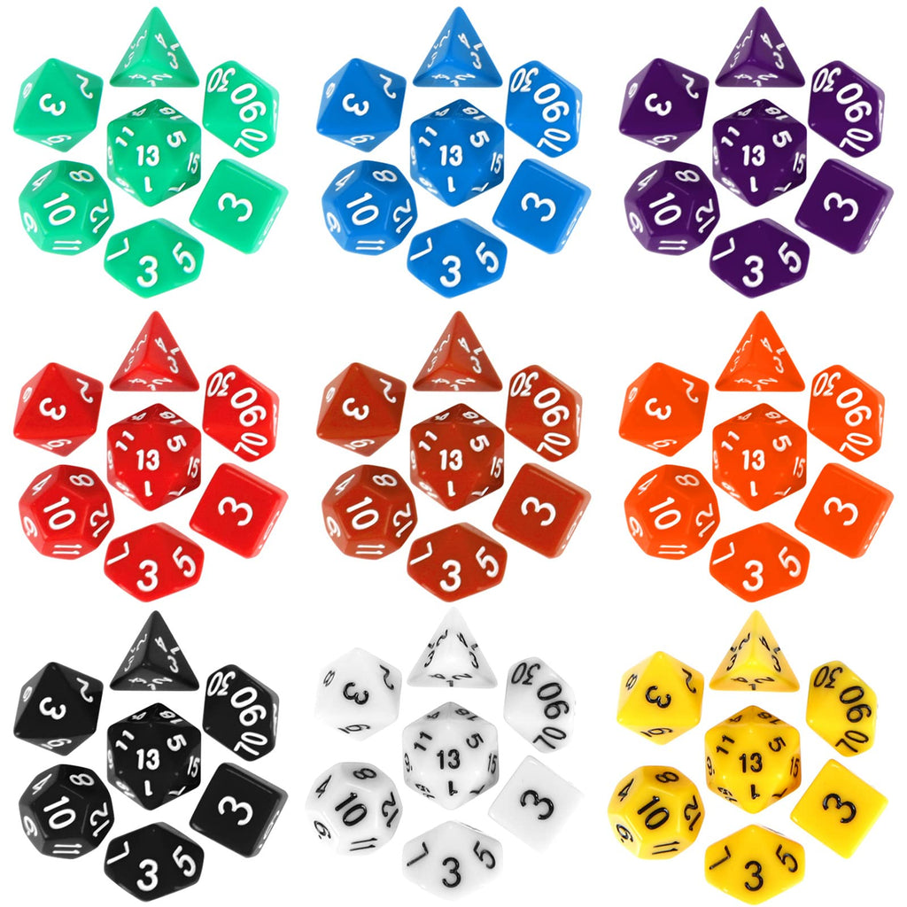 Yilloog 350 Pcs Dice Sets Bulk with Drawstring Bag Polyhedral Dice Sets Multi Role Playing Table Game D4 D6 D8 D10 D% D12 D20 (Mixed Style)
