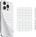 Klearlook Silicone Suction Cup Phone Case Mount Double Sided, Silicon Sticky Phone Grip with Higher Suction for Cell Phone, Hands-Free Phone Accessories Holder for Selfies and Videos, White