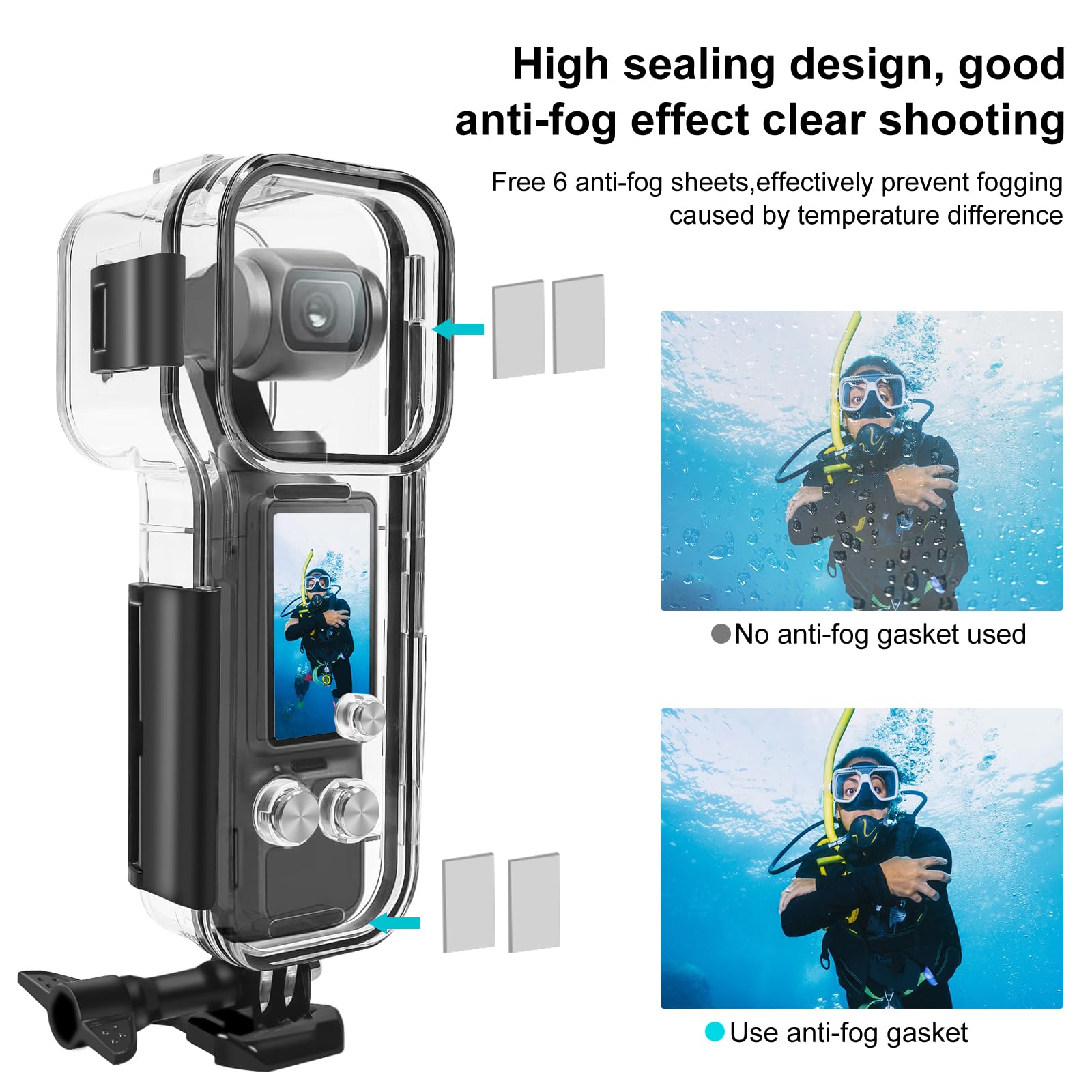 PULUZ Waterproof Case for DJI Osmo Pocket 3, 147FT/45M Diving Housing