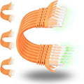 Rapink Patch Cables Cat6 5ft (24 Pack), Ethernet Patch Cable 10G Support, Cat 6 Patch Cable for Patch Panel to Switch, Flexiable Cat 6 Ethernet Cable with Gold Plated Orange