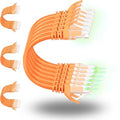 Rapink Patch Cables Cat6 2ft (24 Pack), Ethernet Patch Cable 10G Support, Cat 6 Patch Cable for Patch Panel to Switch, Flexiable Cat 6 Ethernet Cable with Gold Plated Orange