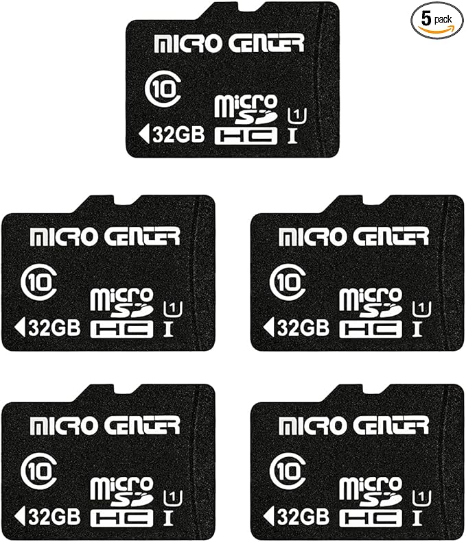 Micro Center 32GB Class 10 MicroSDHC Flash Memory Card with Adapter for Mobile Device Storage Phone, Tablet, Drone & Full HD Video Recording - 80MB/s UHS-I, C10, U1 (5 Pack)