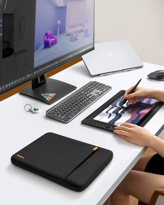tomtoc 360 Protective Laptop Sleeve for 13-inch New Surface Pro 11th, Copilot+PC 2024, Surface Pro 10/9/8/X with Signature Keyboard/X Keyboard, Shockproof Water-Resistant Notebook Surface Case Bag