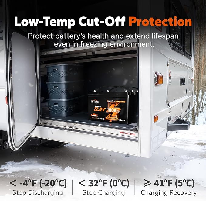 LiTime 12V 100Ah LiFePO4 Group 31 Battery, Compatible with Victron, Built-in 100A BMS & Bluetooth, Low-Temperature Protection, CAN/RS485 Communication, Ideal for Trolling Motors, Marine, RV & Off-Grid