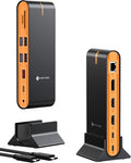 NOVOO 15-in-1 Vertical/Horizontal USB C Docking Station Triple Monitor – 8K@30Hz DP, Dual 4K@60Hz HDMI, 10Gbps USB-A/C, SD/TF, 1Gbps Ethernet,Dual Monitor Adapter Dock for MacBook, Windows Laptops