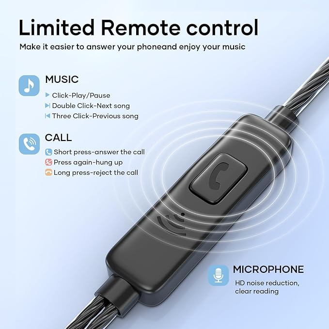 Wired Earbuds with Microphone 5 Pack, in-Ear Headphones with Heavy Bass, High Sound Quality Earphones Compatible with iPad, Laptop, MP3, Android Smartphones, Fits All 3.5mm Jack Device