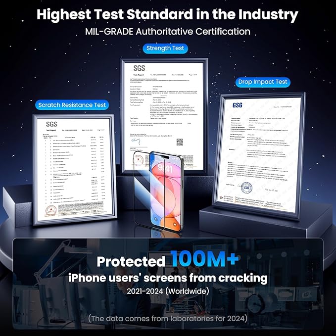 Uyiton UnBreak-Glass for iPhone 15 Pro Max Screen Protector, [Easy to Install] Full Coverage Case Friendly Scratch Resistance Bubble-Free 9H Tempered Glass Screen Protector 15 Pro Max(6.7''), 2 Pack
