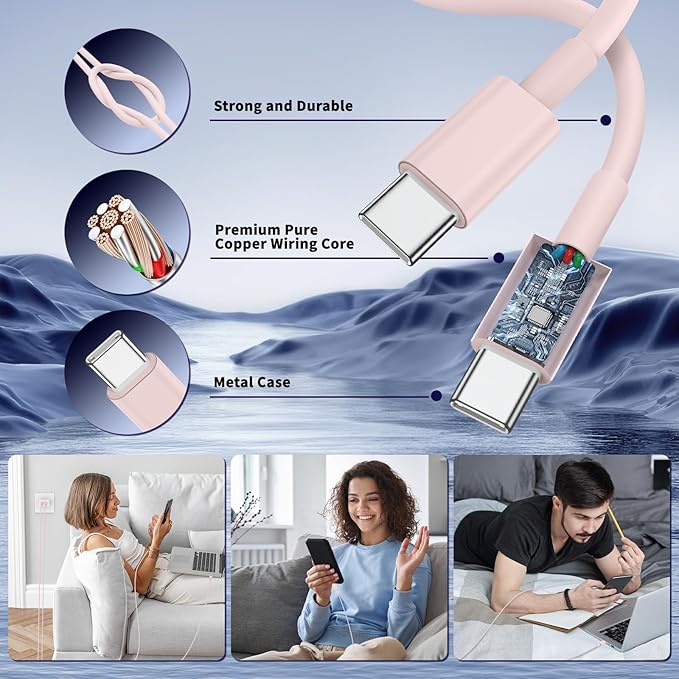Super Fast Samsung Charger Type C,45W Dual Port USB C Fast Charger Block [2-Pack] & Extra Long 60W 3/6/6/10FT USB C Cable - PD Quick Charging 3.0 for Samsung Galaxy S25 Ultra/S24+/S23 iPhone 16