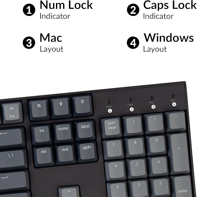 Keychron K10 Full Size Layout White LED Backlit Hot-Swappable Mechanical Keyboard for Mac Windows, Multitasking 104-Key Bluetooth Wireless/USB Wired Computer Keyboard with Gateron G Pro Red Switch