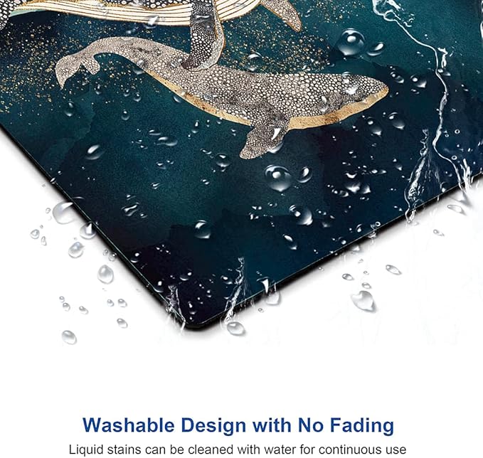 Whale Mouse Pad, Animals Art Mouse Pads, Mouse Mat Square Waterproof Mouse Pad Non Slip Rubber Base MousePads for Office Home Laptop, 9.5"x7.9"x0.12" Inch
