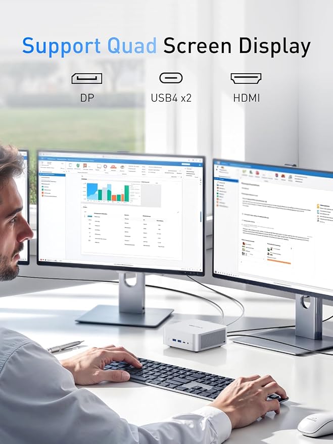 MINISFORUM AI Mini PC Barebone M1 Pro-125H with Intel Core Ultra 5 Processor 125H(14C/18T,up to 4.5Ghz), Mini Computer PCIe4.0 SSD,Triple Display with HDMI 2.1/USB4/DP,5X USB Ports, WiFi 7, BT5.4