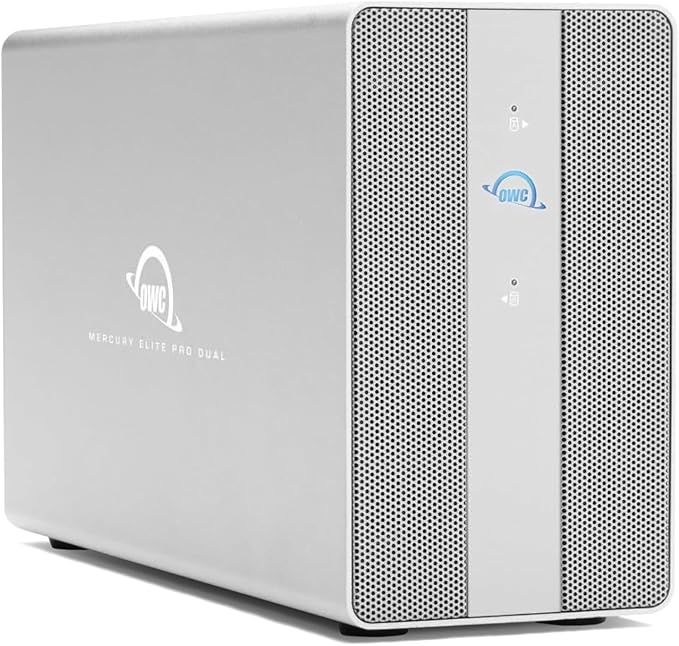 OWC 8TB Mercury Elite Pro Dual USB-C/Thunderbolt 3 External Raid Storage Enclosure with 3Port HUB for Mac and PC