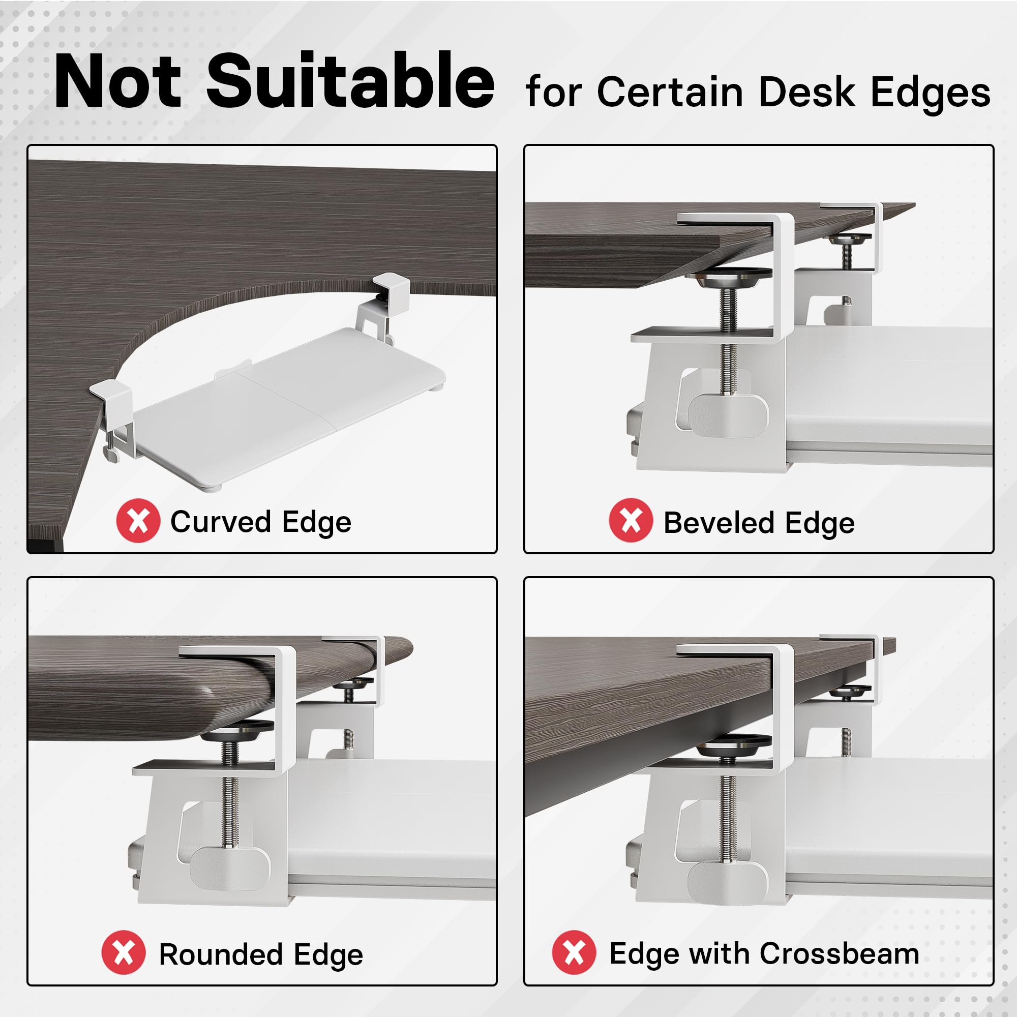 BONTEC Under Desk Keyboard Tray, Pull-Out Keyboard & Mouse Platform