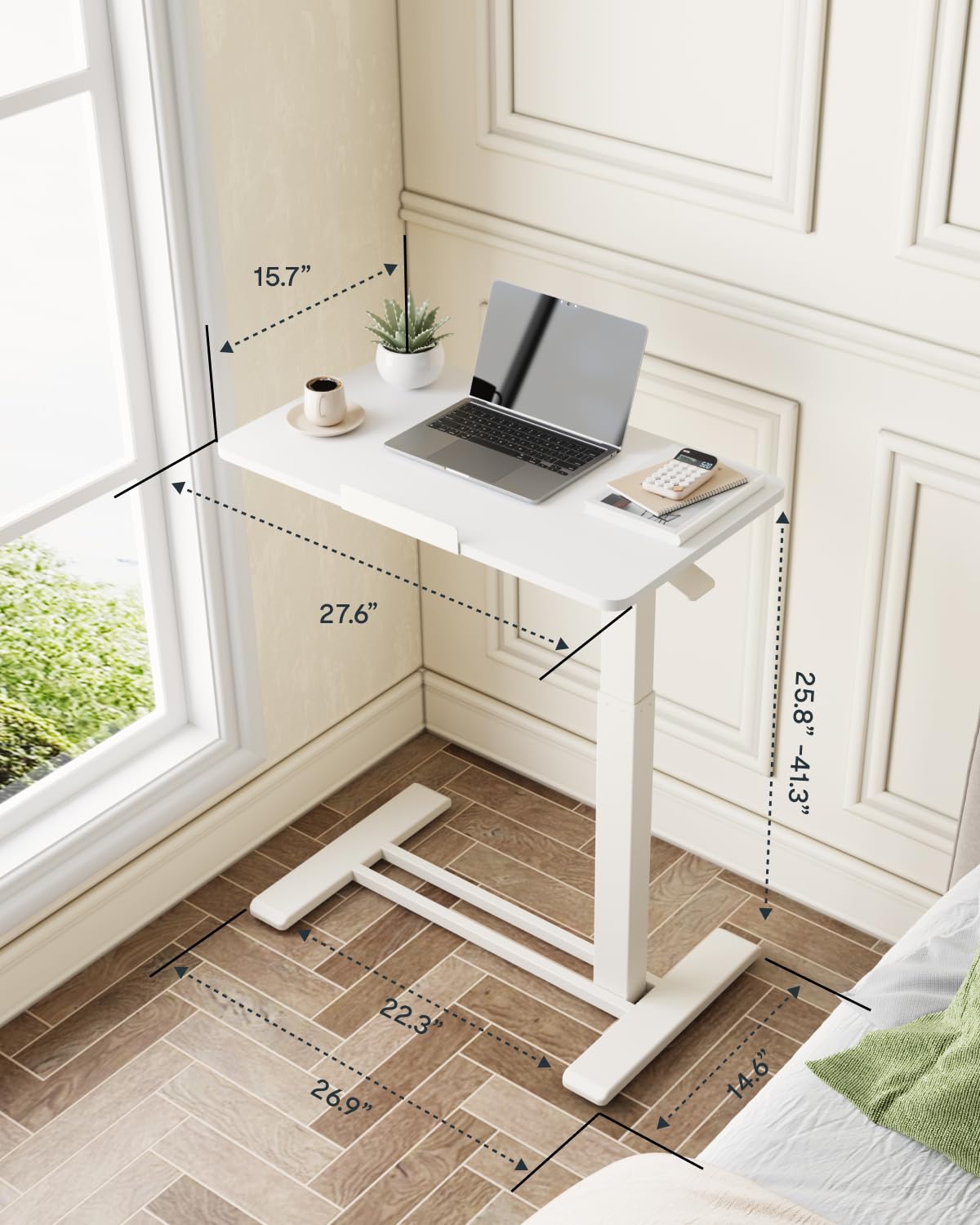FLEXISPOT H7 PRO 90° Tiltable Mobile Overbed Table with Pneumatic Lift,28''