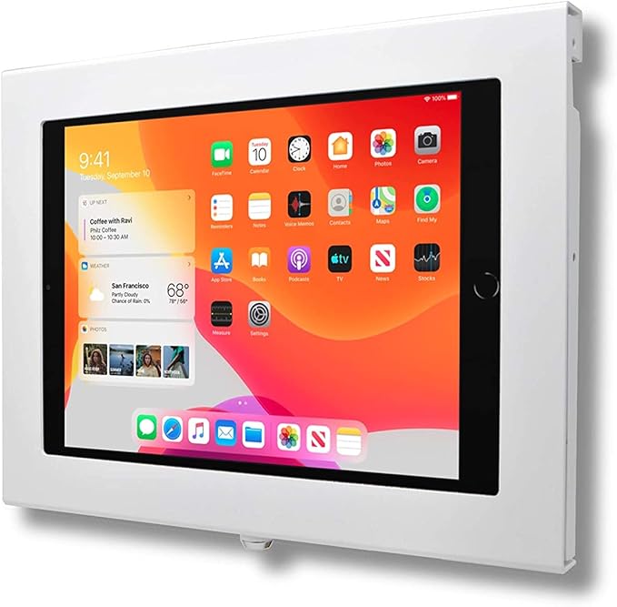 TABcare Locking Security Metal Case for Apple iPad 7/8/9 10.2" Tablet for Kiosk, POS, Store, Show Display (White, iPad 7/8/9 10.2)