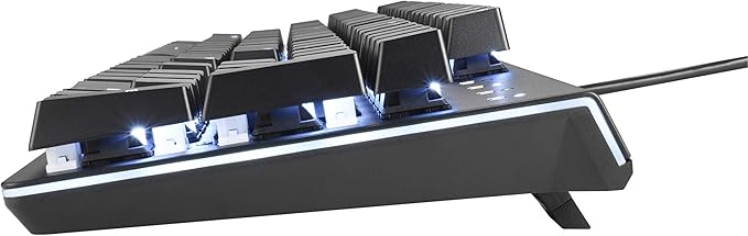i-rocks K75M Illuminated Mechanical Keyboard, 104 Keys, with Cherry MX Switches, PBT Keycaps, Backlit LED Light and Shortcut Keys - Programmable Light & Macro Recorder (Cherry MX Brown Switch, Black)