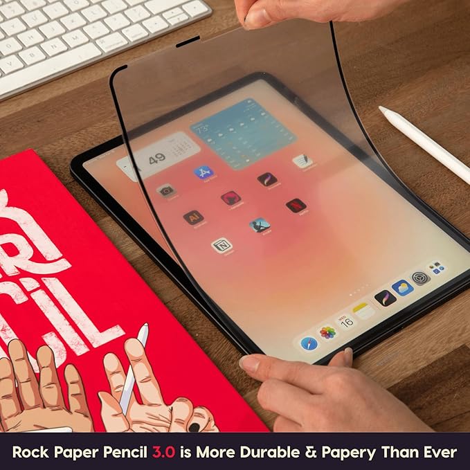 Astropad Rock Paper Pencil v3.0 – Paper Screen Protector for iPad Air 11-in (M2/M3/M4) & (M3, 2025) & iPad 10.9-in. (10th & 11th Gen) + Apple Pencil Tips 2 Pack – Compatible with Apple Pencil 1st/2nd Gens and Pencil Pro