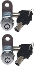 Admiral Locks Tubular Cam Lock, Keyed Alike Removable Key RV Compartment Storage Lock Cabinet Locks (Chrome Pack of 2, 5/8" 180°)
