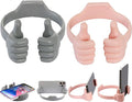 Honsky Cell Phone Stand Holder 2-Pack,Thumbs Up Lazy Phone Stand,Universal Adjustable Flexible Dock for All Phones & Tablets,Cute Stocking Stuffer Gift for Teen Girls,Grey/Pink