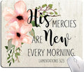 Hokafenle Square Mouse Pad, Inspirational Quote Mouse Pad with Floral Design, Motivational Mouse Mat Waterproof Mousepad Non-Slip Rubber Base Mouse Pads for Office Laptop