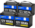 12V 100Ah LiFePO4 Lithium Battery 4 Pack - BCI Group 24, 15000 Cycles, Built-in 100A BMS, Low-Temperature Protection - Ideal for RVs, Golf Cart, Home Energy Storage, Marine (4 Pack)