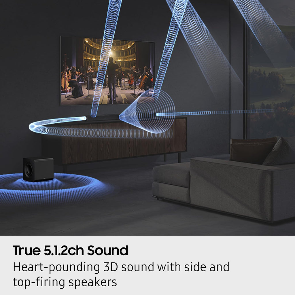 Samsung Q800F 5.1.2ch Q Series Soundbar + Subwoofer, Wireless Dolby Atmos, Q-Symphony, Game Mode Pro, Smart Integration (HW-Q800F, 2025)