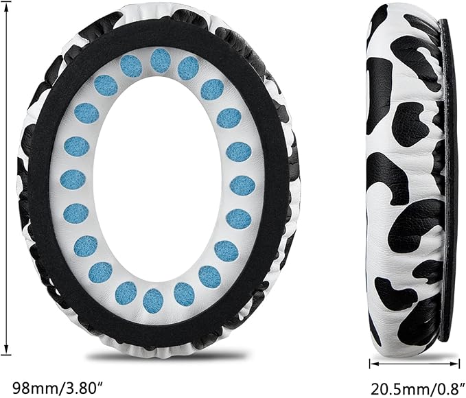 SoloWIT Replacement Earpads Cushions for Bose QuietComfort 35 (QC35) & Quiet Comfort 35 II (QC35 ii) Headphones, Ear Pads with Softer Leather, Noise Isolation Foam, Added Thickness (Snow Leopard)