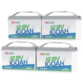 Redodo 4 Pack 12V 100Ah Lithium LiFePO4 Battery, Group 31 Battery Built in 100A BMS, Up to 15000 Cycles, 10 Years Lifetime, Perfect for RV, Off Grid, Solar, Marine, Trolling Motor
