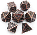 Haxtec Antique Copper Metal DND Dice Set 7 Die Polyhedral D&D Dice Compatible with Dungeons and Dragons Gift TTRPG