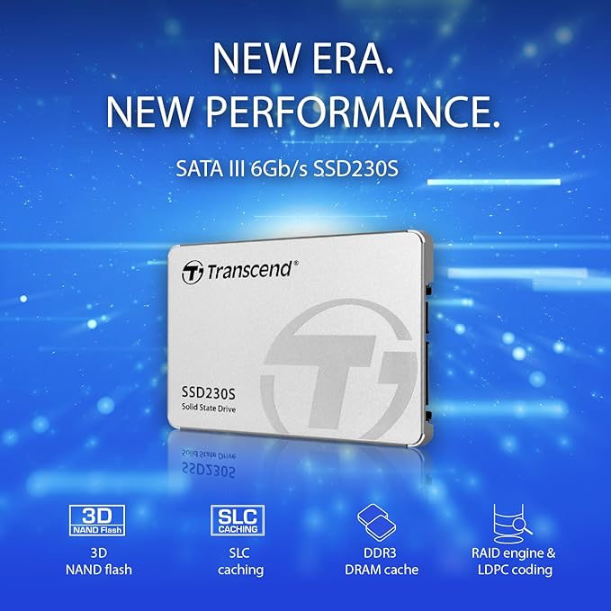 Transcend 512GB SATA III 6Gb/s SSD230S 2.5” Solid State Drive TS512GSSD230S,Silver