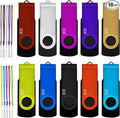 2GB USB Flash Drive 10 Pack, Nicepicten USB 2.0 Thumb Drives Zip Drive USB 2GB Memory Stick Swivel Pendrive Jump Drives Multipack with 10PCS Lanyard for Events Office (Colorful 10Pack 2 GB)