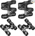 MINIFOCUS 4PCS 1'' Aluminum Ball Clamp Mount for Underwater Diving Light Arms Tray System, Photography Diving Camera, 360° Clip Adapter Bracket for Action Camera Flashlight Arms System