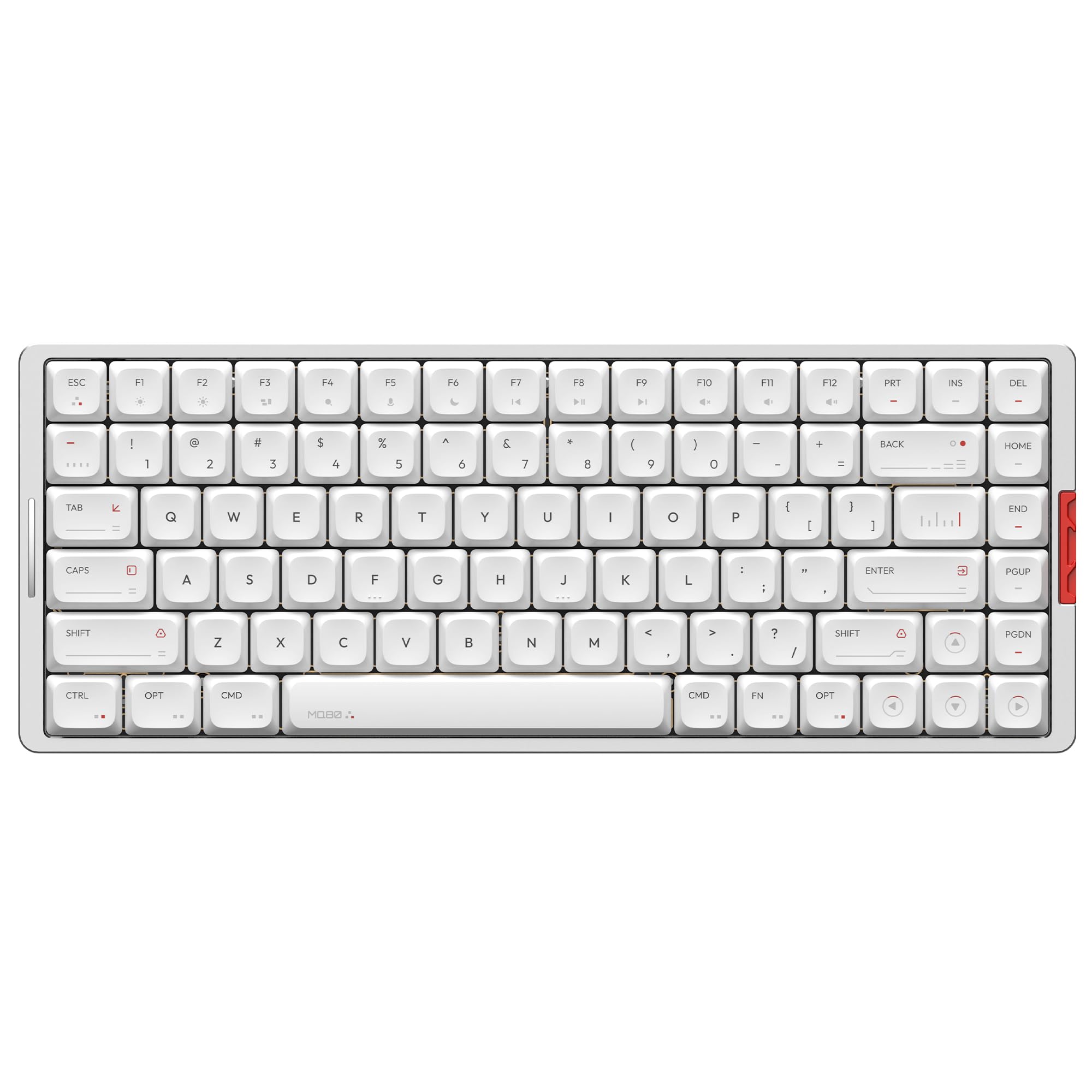 IQUNIX MQ80 Low Profile Mechanical Keyboard for Work and Gaming Tri Mode Wireless Wired CNC Aluminum Hot Swappable RGB Backlit Long Battery Life VIA Support (Silver)
