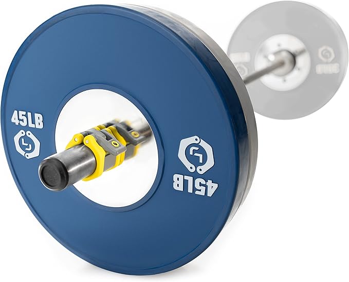 Lock-Jaw HEX 50mm / 2" Olympic Barbell Collar - Quick Release Barbell Clamp (Yellow)