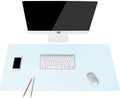 YSAGi Non-Slip Leather Desk Pad L Size, Waterproof Laptop Computer Desk Keyboard Mat, Table Protector Blotter Mat, Large Mouse Pad for Office/Work/Home/Decor(Sky Blue, 35.4" x 17")