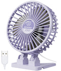 JZCreater USB Desk Fan, Mini Fan Portable, 3 Speeds Desktop Table Cooling Fan, Plug in Power Fan, Rotation Strong Wind, Quiet Personal Small Fan for Home Desktop Office Travel Bedroom, Purple