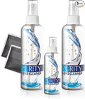 Purity Eyeglass Lens Cleaner Kit - 2 x 8oz and 1 x 2oz Lens Cleaner Spray Bottle + 2 Microfiber Cleaning Cloths - Safe for All Lenses (AR Coated Included), Eyeglasses and Screens - Clear