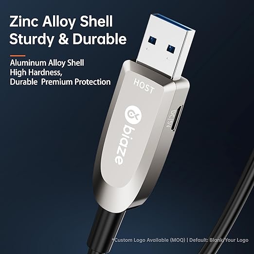 Active Optical USB 3.0 Extension Cable Fiber Optic Type A Male to Female USB Extension Cord USB Extender 5Gbps Data Transfer for Webcam,Gamera, USB Hub, Keyboard, Hard Drive, Printer(50ft)