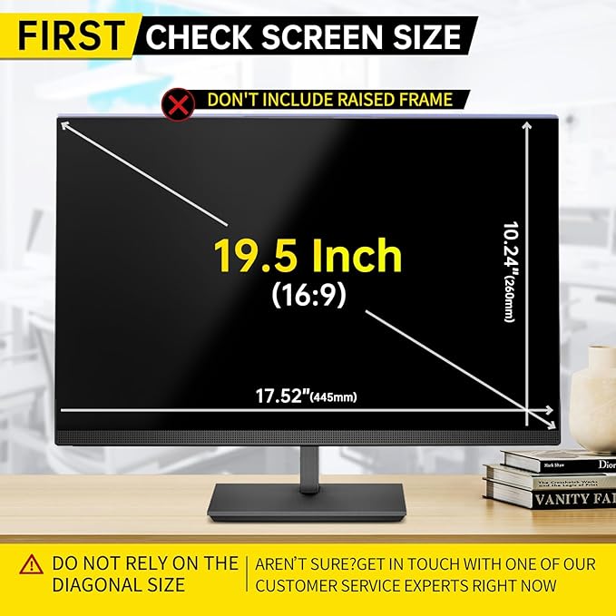 19.5 Inch Computer Privacy Screen for 16:9 Computer Monitor, Anti-Blue Light Monitor Privacy Screen Filter, Anti-UV Computer Screen Privacy Shield