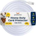 PROTECTO Heavy Duty Cord Protectors from Pets No Chew Solution, 7ft Easy to Use Dog & Cat Cord Protector, Clear & Odorless Critter Cord Covers for Pets, Power Audio & Video Wire Protector Tubing