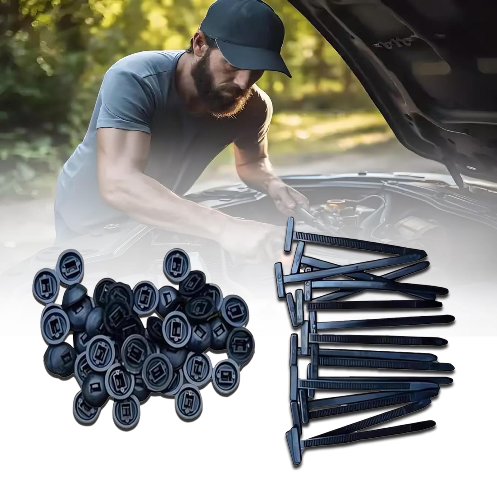 2026 upgraded heavy-duty self-locking nylon cable ties with uv protection for car repair, home, and cable management (100)