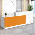 Reception Desk with Counter Modern Checkout Counter with Lockable Drawer Keyboard Tray Receptionist Desk for Office Salon Reception Table U Left 55inch/140cm