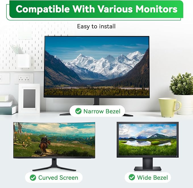 [2 Pack] Magnetic 24 Inch Computer Anti Blue Light Screen Protector for 16:9 Aspect Ratio Widescreen Monitor, Hanging Eye Protection Anti-Glare Light Screen Protector, Removable 24 in Protective Film