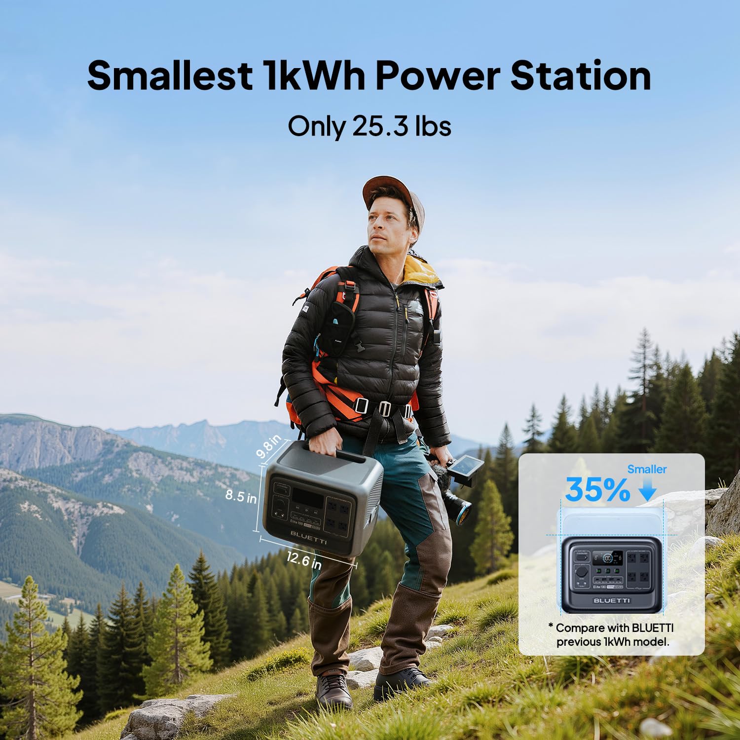 BLUETTI Elite 100 V2 Portable Power Station for Camping 1024Wh 1800W
