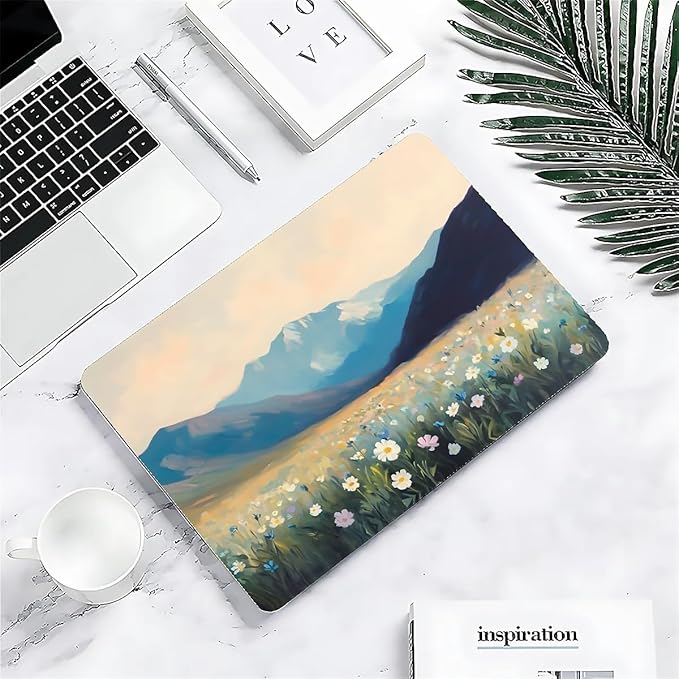 Compatible with MacBook Air 13.3 13.6 Inch Case 2022 2021 2020 2019 Plastic Hard Shell Case Cover,13.3 Air (A1932/A2179/A2337), Wildflowers and Mountains