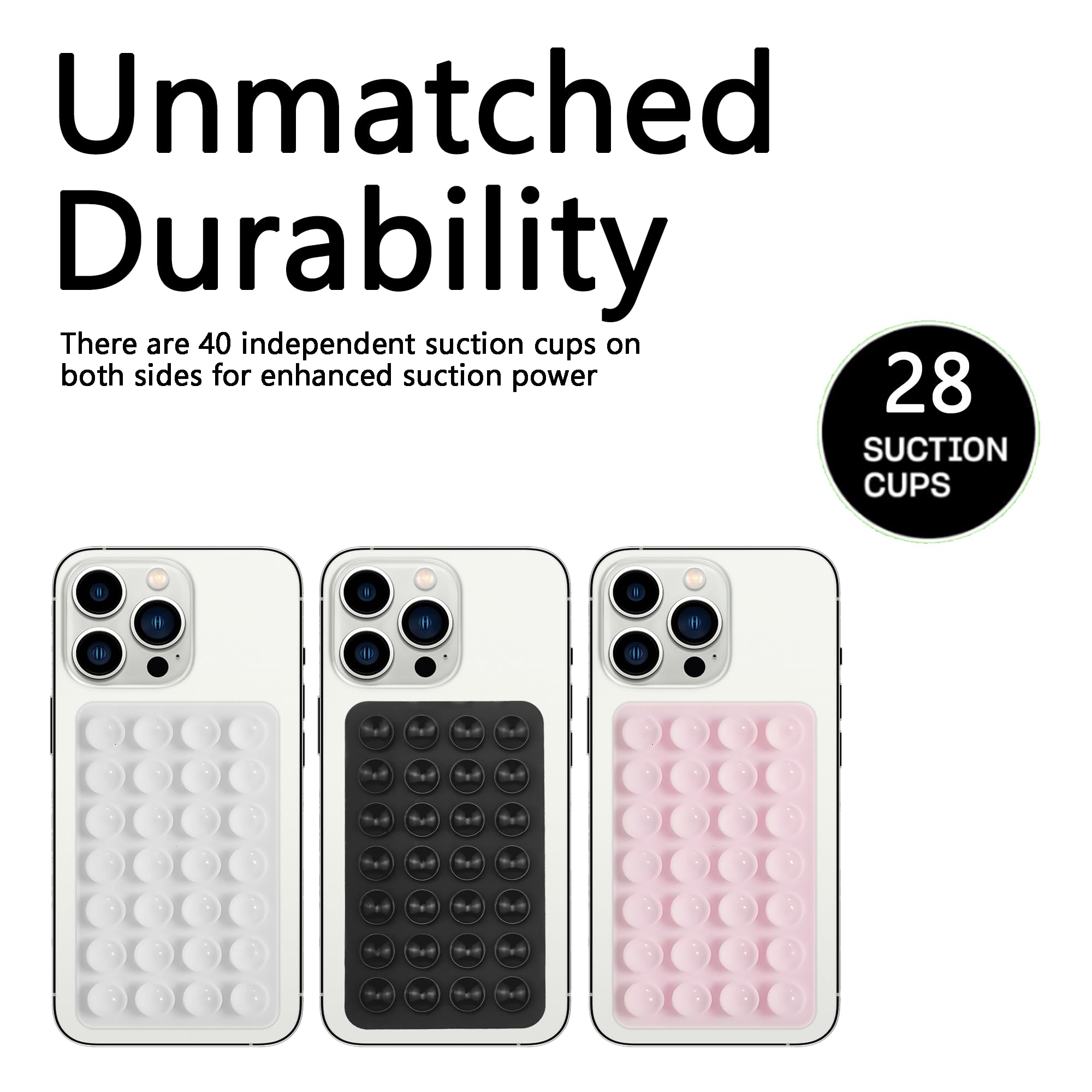 Silicone Double-Sided Suction Phone Case Detachable Mount, Fidget Sticky Grip Phone Accessories, Teen Girl Gifts Trendy Stuff, Hands-Free Stand for ASMR/TikTok/Gym Creators (Small, BabyPink+BabyBlue)