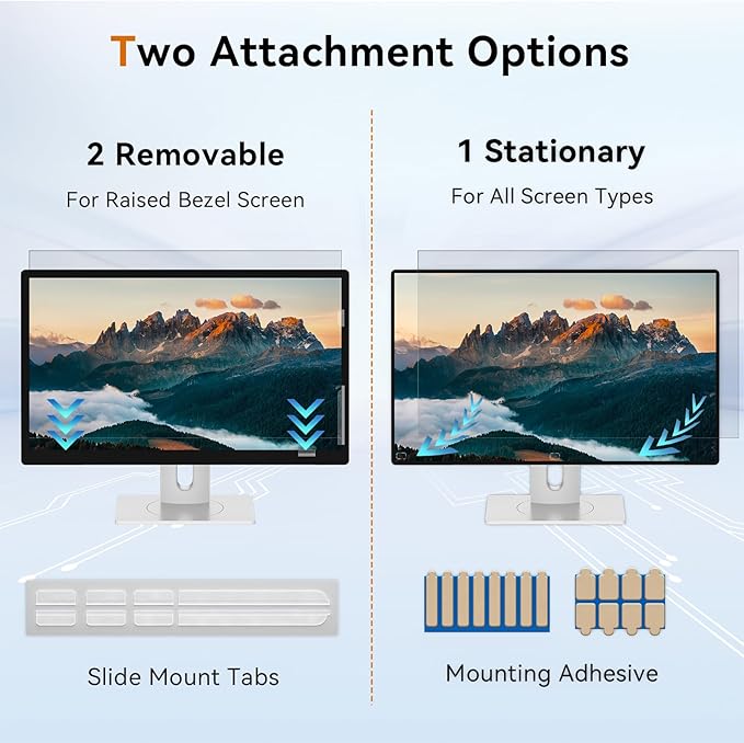 Mamol 20 Inch Computer Privacy Screen Filter for 16:9 Widescreen Monitor, Anti Glare & Blue Light Filter, Removable Computer Monitor Privacy Shield, Anti-Scratch Screen Protector Film 20 in